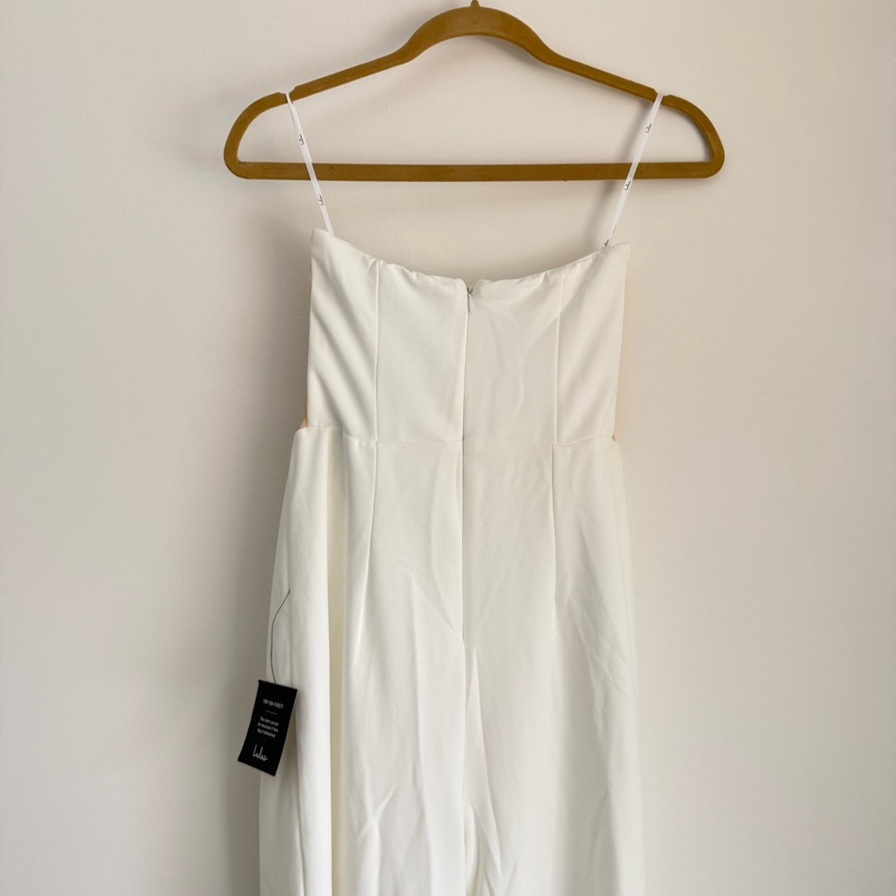 NWT Lulus Adoring Occasion White Strapless Wide-Leg Jumpsuit Size Medium - Picture 8 of 9